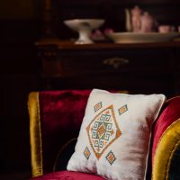 Handwoven Cushion with Embroidery - Image 3