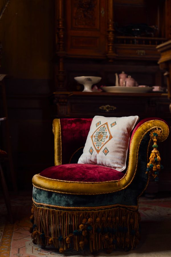 Handwoven Cushion with Embroidery