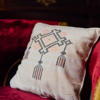 Handwoven Cushion with Embroidery - Image 2
