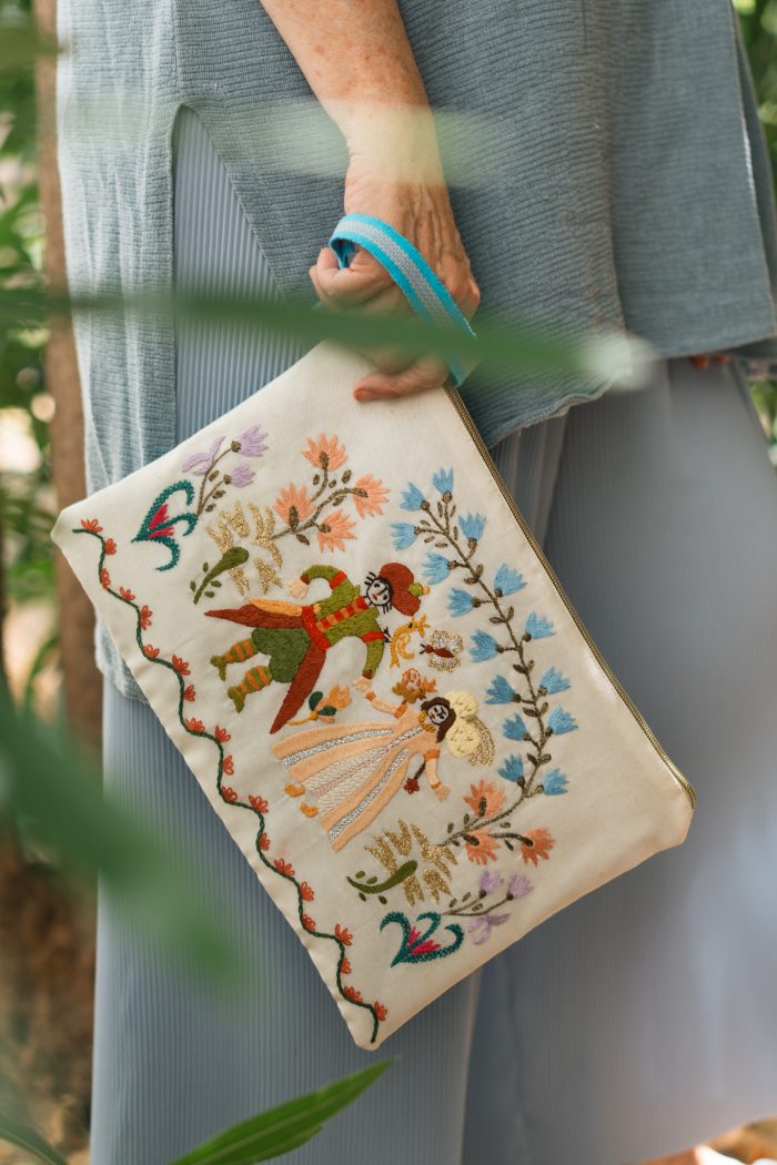 Envelope Bag with Vintage Embroidery